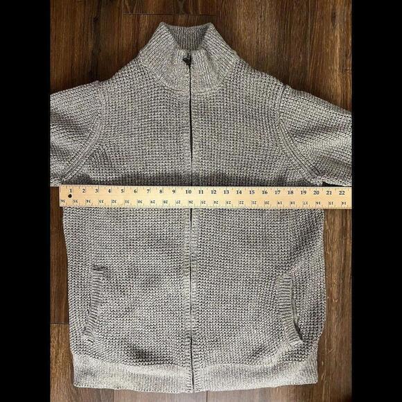 L.L. Bean Mens‎ Cotton Full Zip Cardigan Sweater Ribbed Tan Gold Size XL - Picture 2 of 6